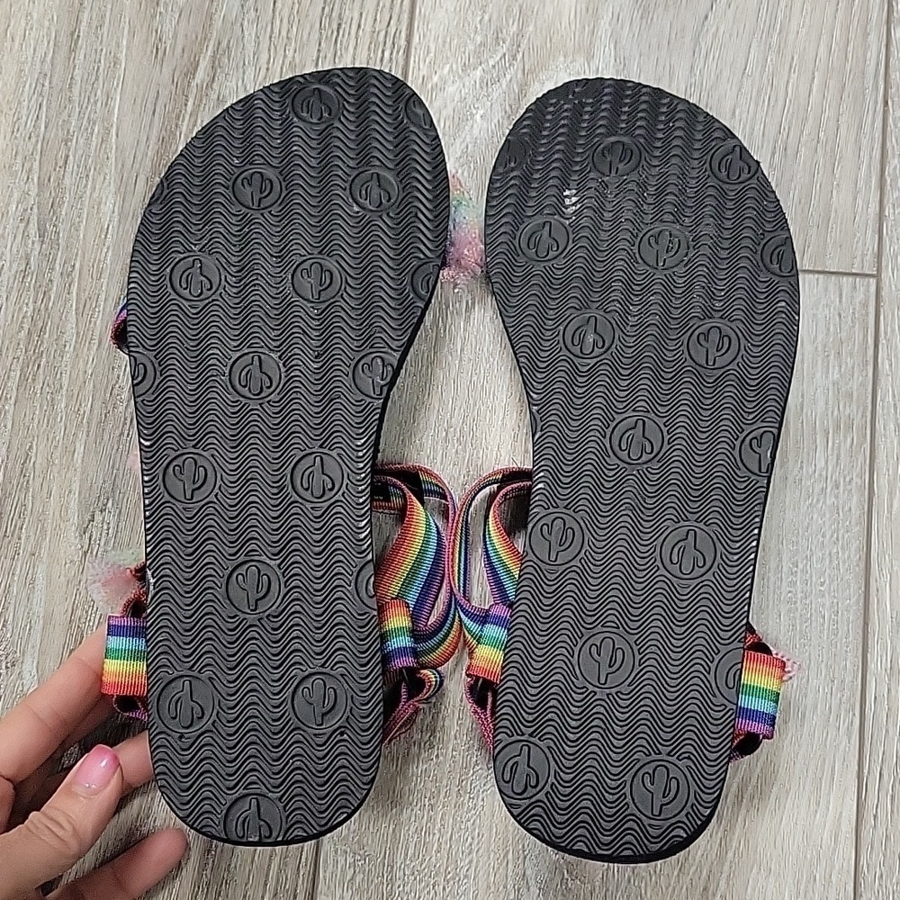 Arizona Love  Size 42 (US 11) Rainbow and Black Trekky Fun Sandals NWOT - Picture 5 of 7